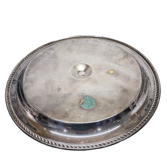 Wm Rogers Ornate Silverplate Chip Dip Serving Tray Bowl 15" Large Vintage - Picture 5 of 10